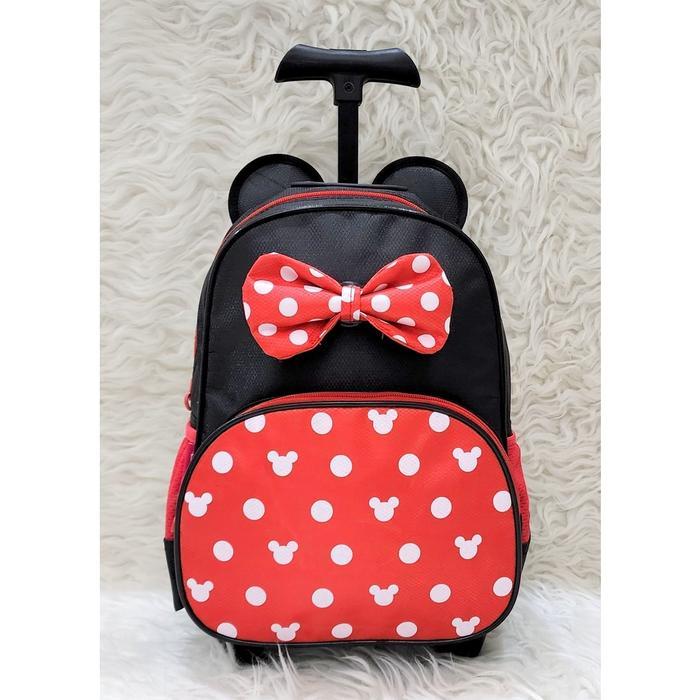 BIG SALE Tas Troli Koper Anak Sekolah TK PG PAUD Ransel Mickey Minnie Mouse Doraemon Murah Impor Tro