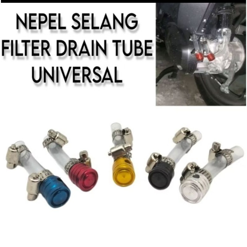 NEPEL SELANG FILTER CNC TUBE DRAIN SELANG PEMBUANGAN FILTER UDARA MOTOR VARIO 125 VARIO 150 PCX UNIV