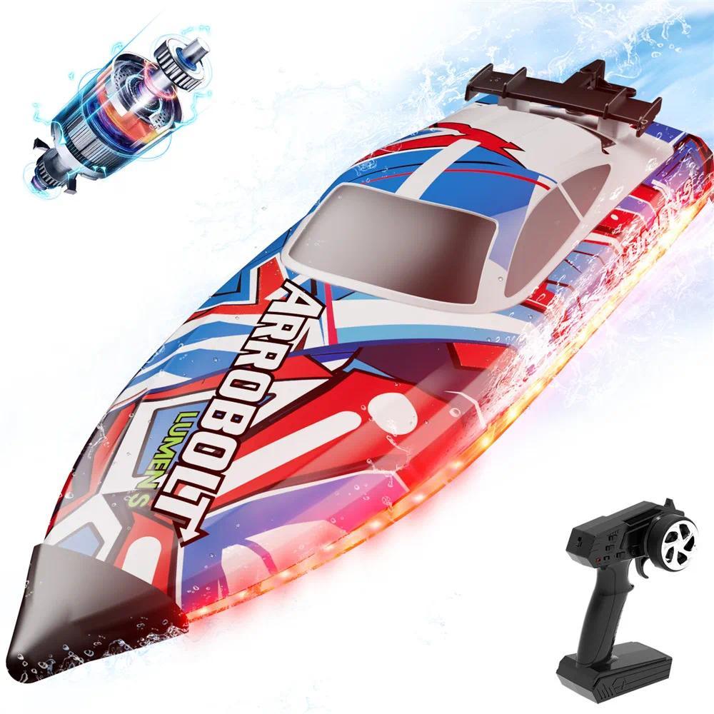 Volantex RC Arrobolt Lumen S Brushless 400mm RTR 35+MPH Fast RC Boat for Lakes Red 797-6 79706