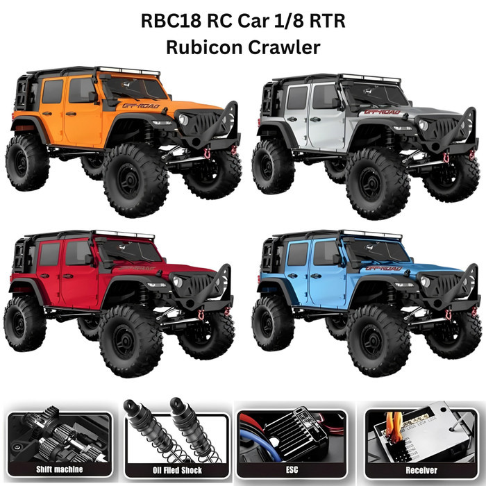 RBC18 RC CAR 1/8 RTR RUBICON CRAWLER / RC CAR 4WD / RC CRAWLER OFFROAD -mahda465