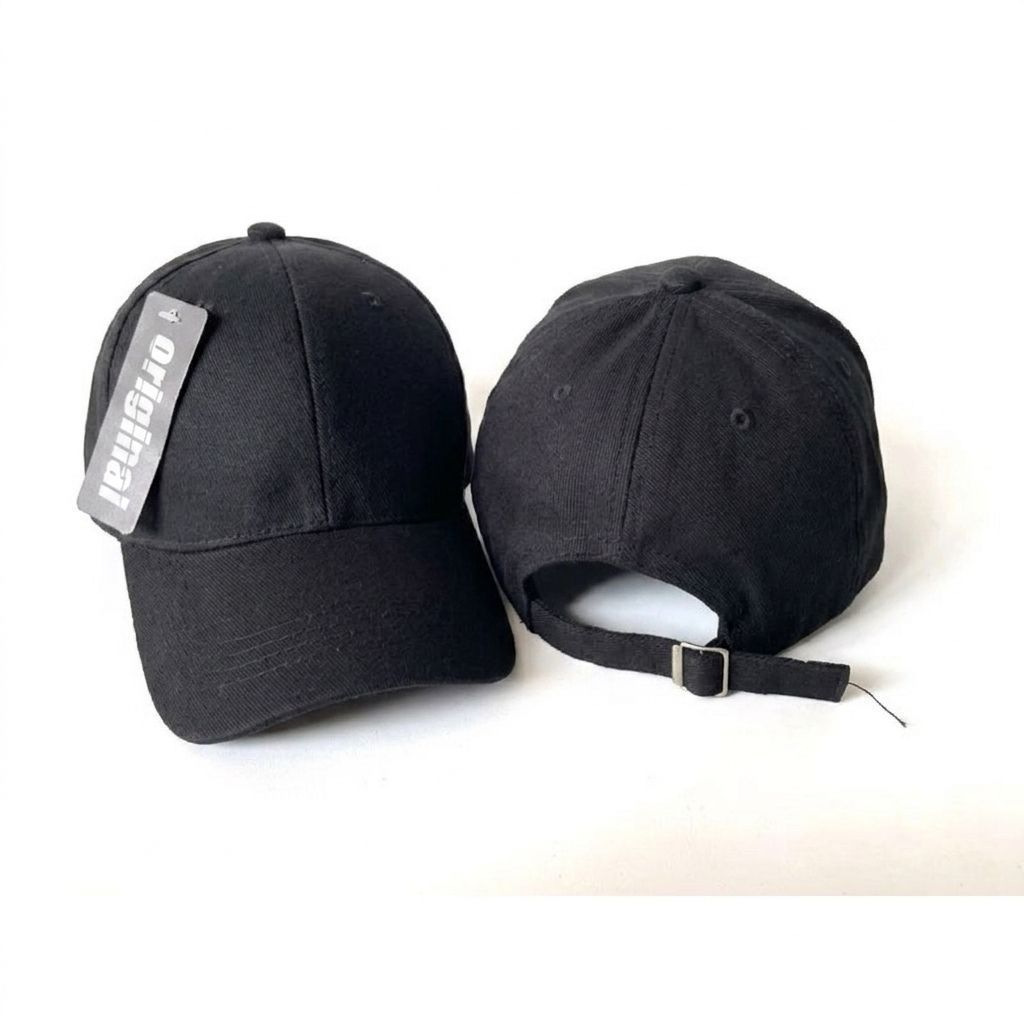 SARANGGAMIS.ID. TOPI POLOS BAHAN DRILL PRIA WANITA DEWASA - STRAP BELAKANG BESI