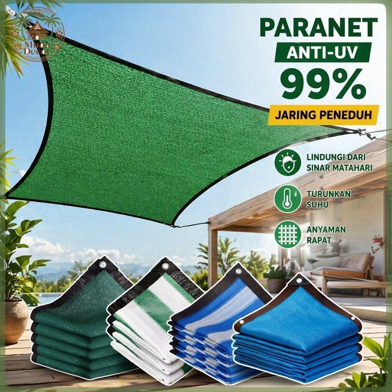 Paranet Jaring Paranet Anti UV Peneduh Taman Greenhouse Kanopi Carport Tebal 90 Persen