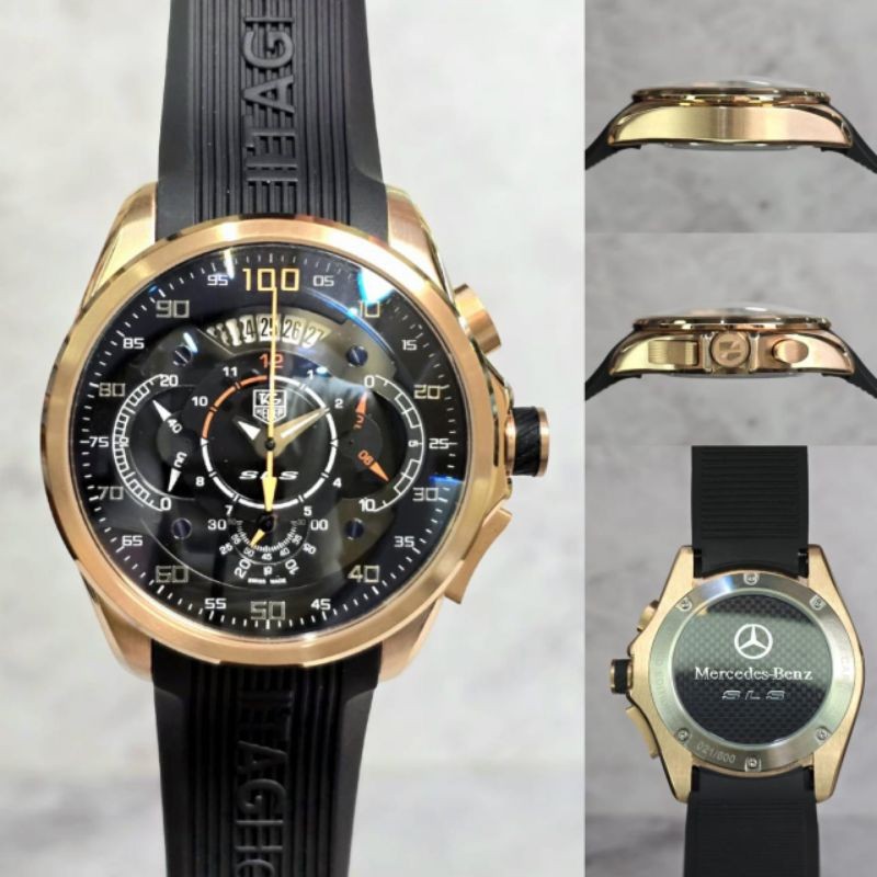 BAJU TANGAN HEUER MERCEDES BENZ SLS RUBBER STRAP SUPER QUALITY JAPAN QUARTZ #jamtanganpria