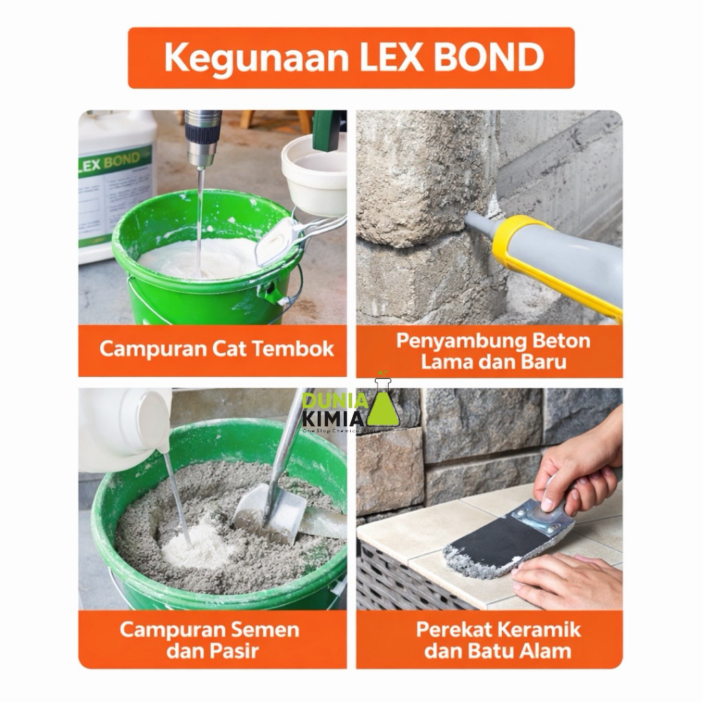 PROMOCalbond - Lexbond Lem Beton - Lem Semen - Penguat Beton- Lexbond Hijau  - Pengeras Semen - Cat 
