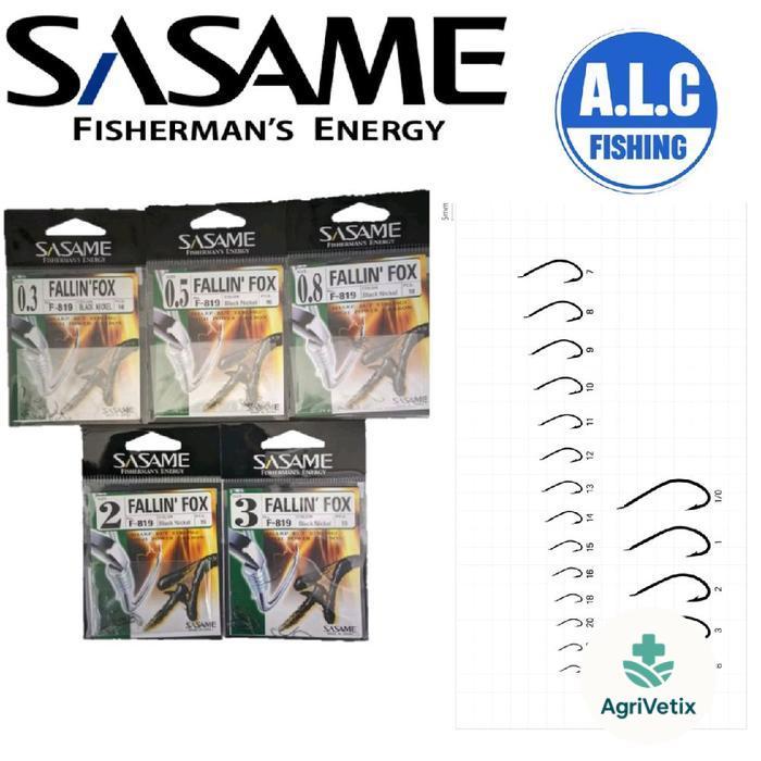 Kail Sasame Fallin Fox no 03 05 08 2 3 Hook Pancing micro fishing berkualitas - 0,3