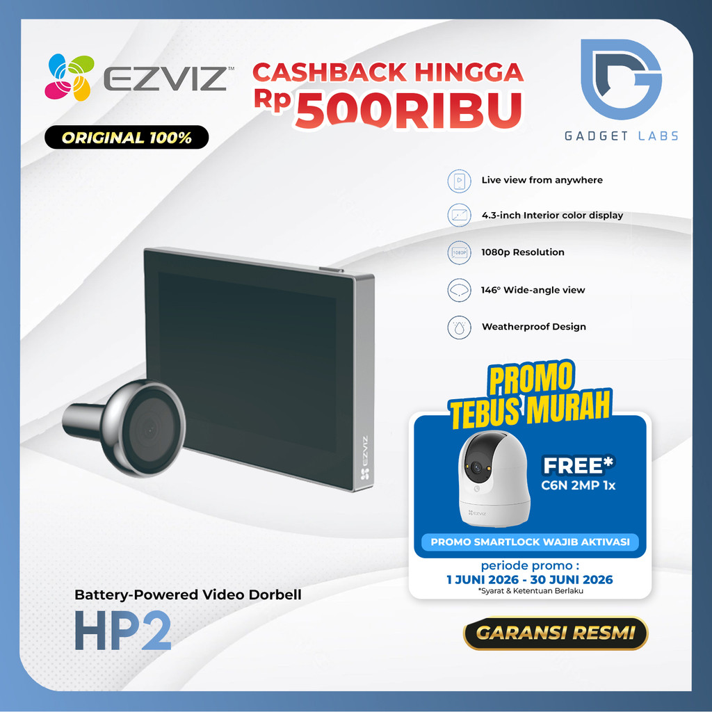 EZVIZ HP2 Smart Video Doorphone – Video Intercom Keamanan Rumah
