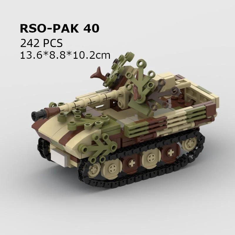 MOC Building Block Tank Camouflage Version - Small-Particle World of Tanks Blitz WWII Tank Model for