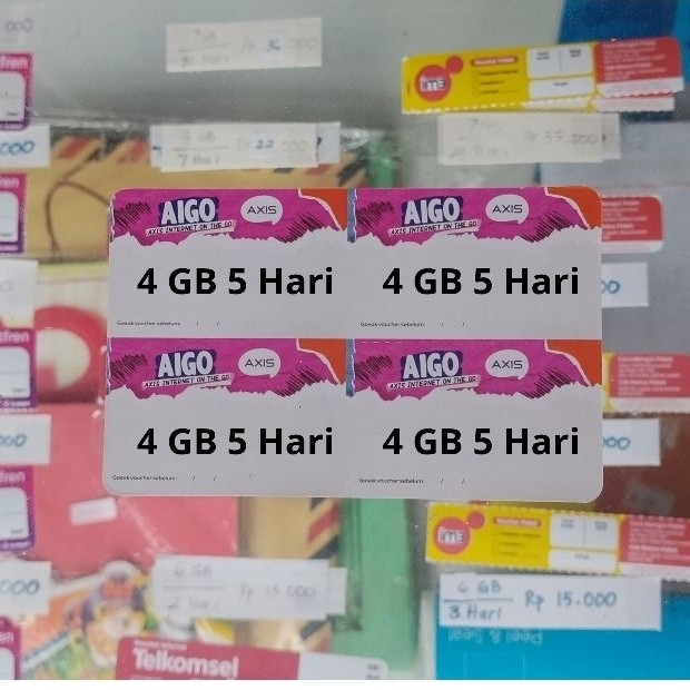 Voucher Axis 4 GB 5 Hari + lokal kuota nasional