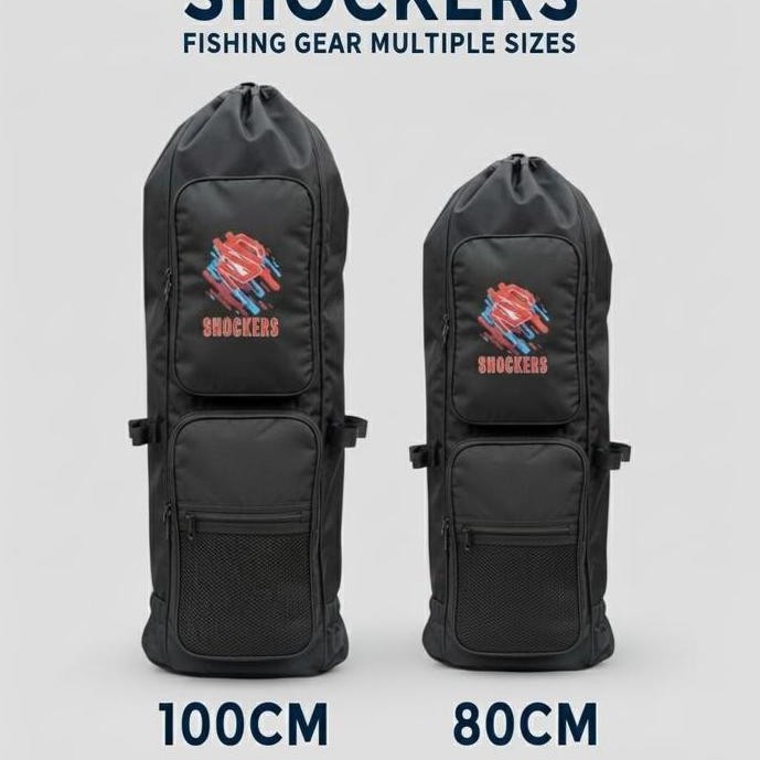Tas Pancing Kotak Bolong Ransel Multi 80CM 100CM SHOCKERS Tas Pancing Ransel Jumbo Fabio