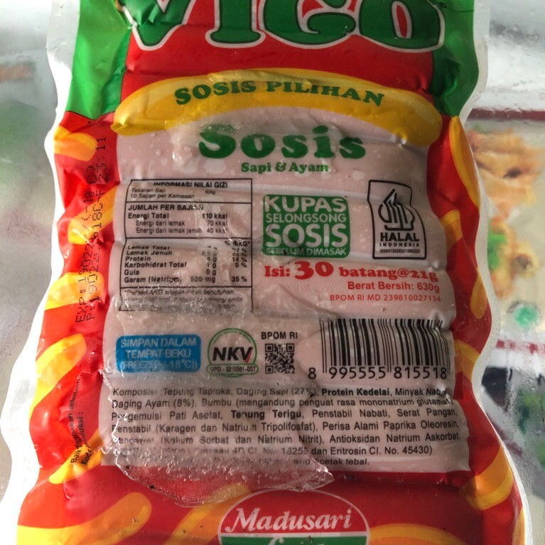 Sosis Vigo Sapi & Ayam isi 30