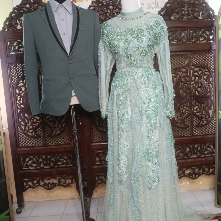 Kebaya Pengantin Hijau Sage