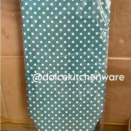 Meja Setrika Lipat Kaki Pipa Besi Lapis Tebal Motif Polkadot Bunga Kembang