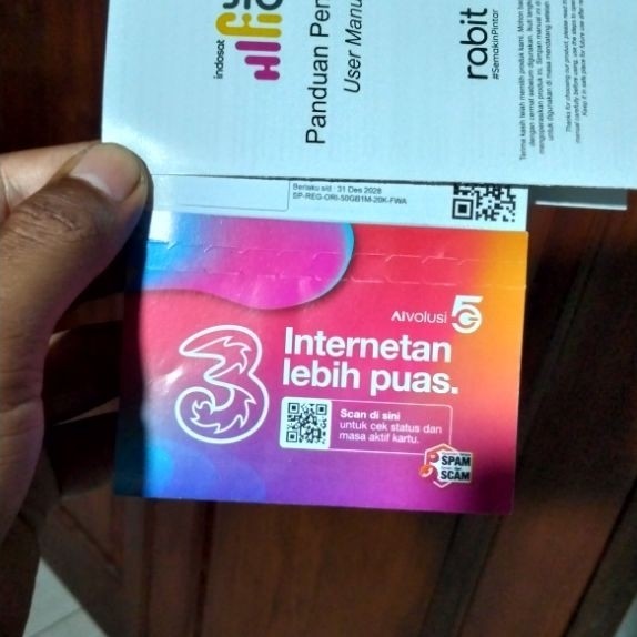 Kartu Hifi Air + IMEI + KUOTA INDOSAT Three 215GB