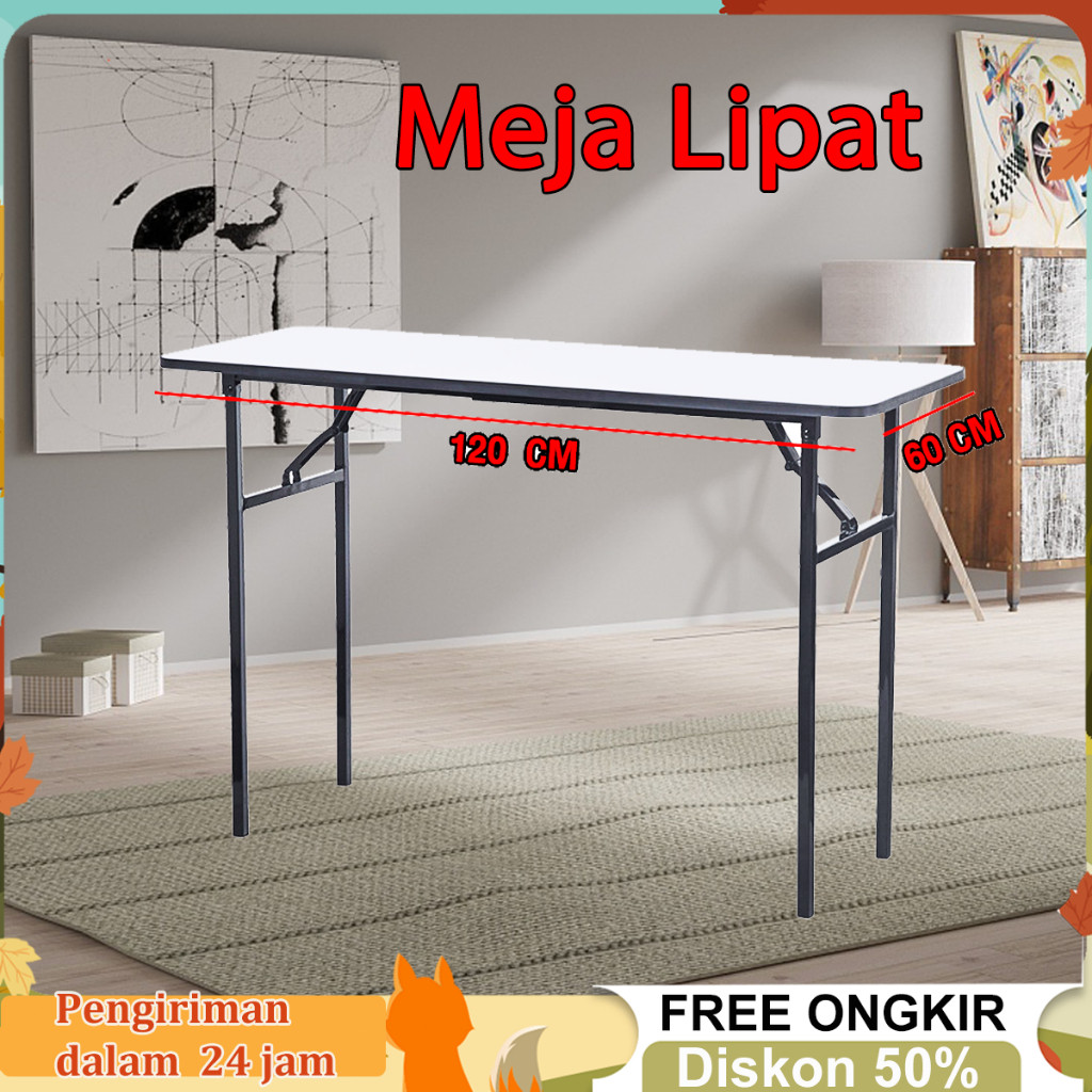 Meja Lipat Portabel Meja Lipat Makan Meja Lipat Panjang Meja Pelatihan Serbaguna Meja Kantor Besi