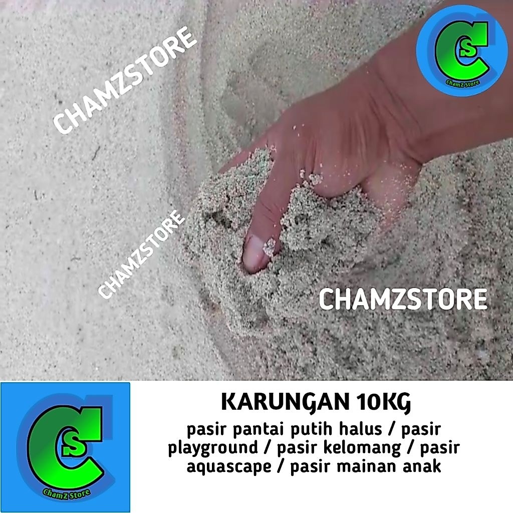 10kg pasir pantai putih halus karungan / pasir laut halus / pasir playground / pasir kelomang / pasi