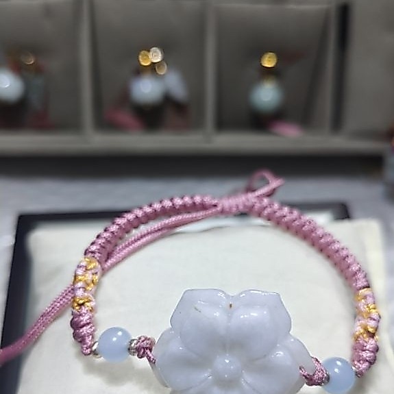 gelang giok burma asli tali bunga