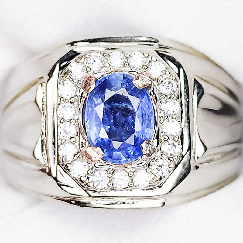 Batu cincin BLUE SAFIR CEYLON SRILANKA ASLI NATURAL PAKAI