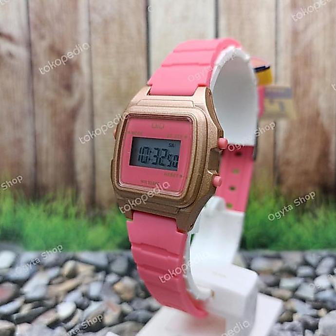 Ready  Jam Tangan Anak Wanita Q&Q QnQ Digital Strap Karet LLA2J803Y Original