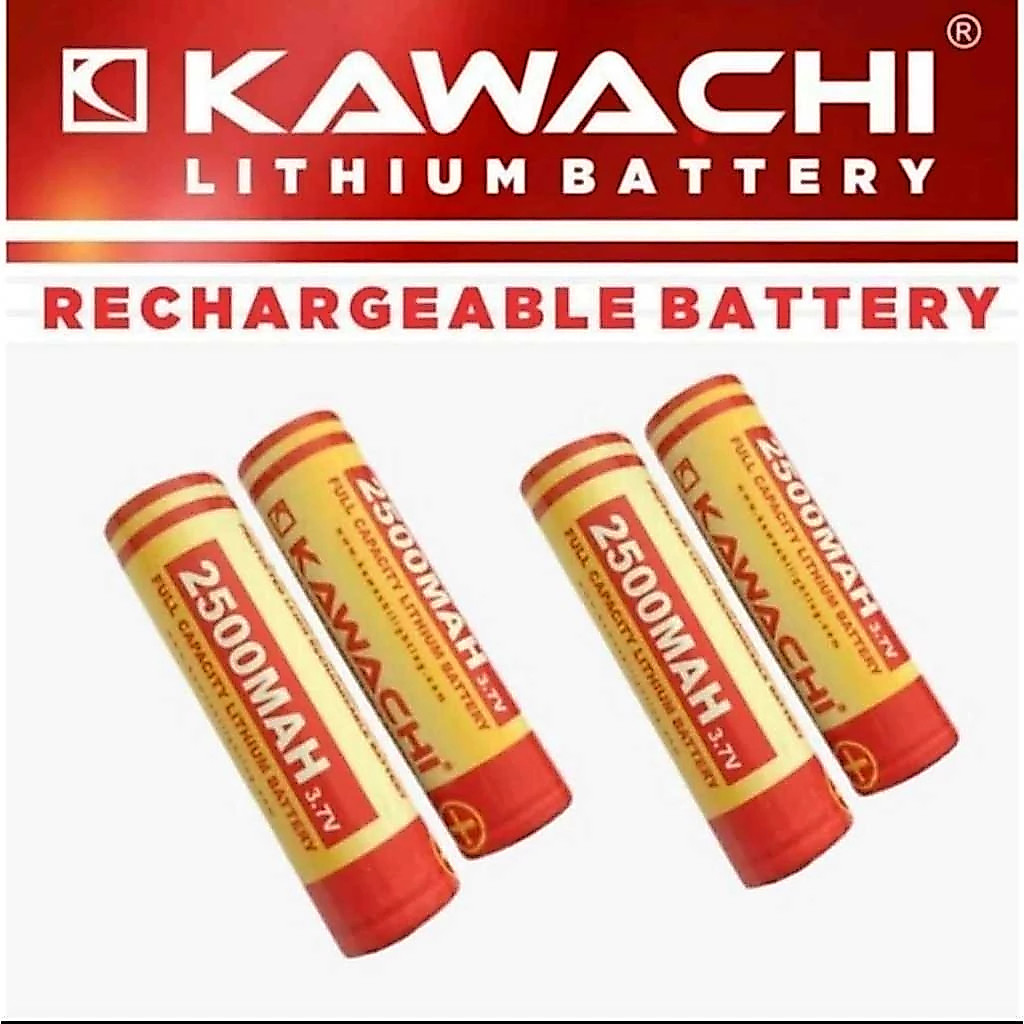 BATERAI / BATTERY LITHIUM KAWACHI 18650 2500MAH - RECHARGEABLE ORIGINAL KAWACHI