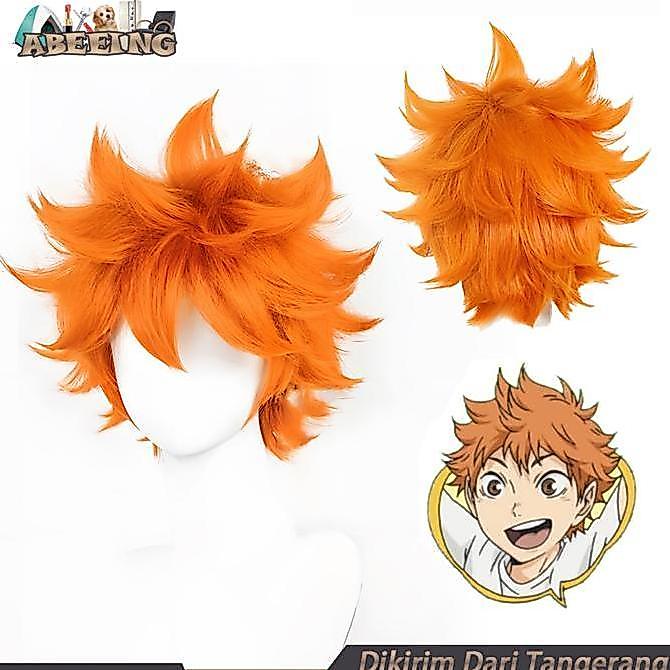 CIEN Wig Haikyuu Anime Cosplay Rambut Palsu Hinata Shoyo