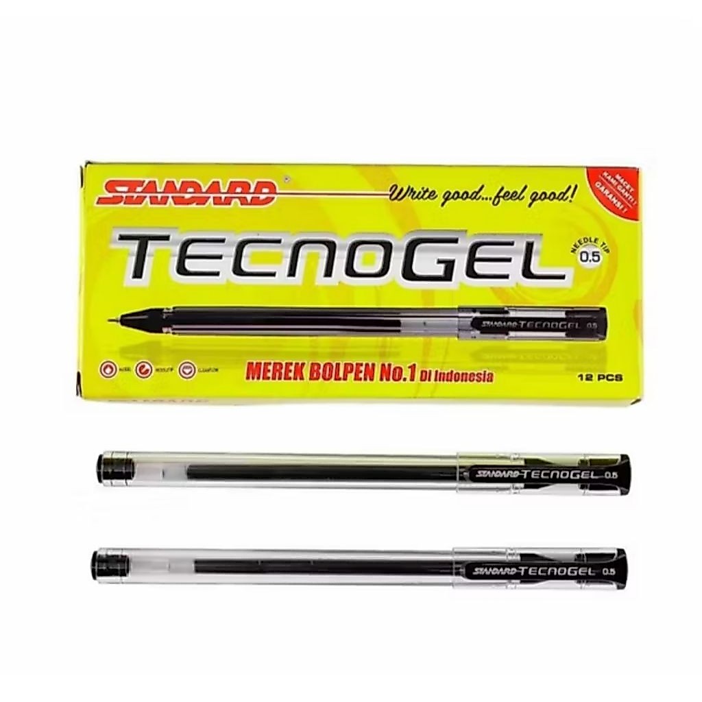Standard Pen - Tecnogel 0,5 ( Pulpen, Pena, Ballpoint) Isi 12 Pcs Co