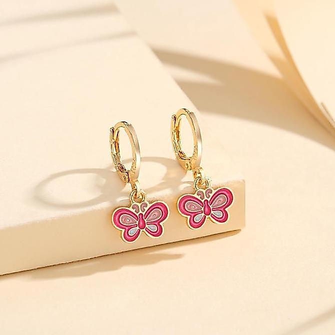 LM535 Fashion Kupu-kupu Anting Anak Titanium Perhiasan Imitasi Anting Costume Kids