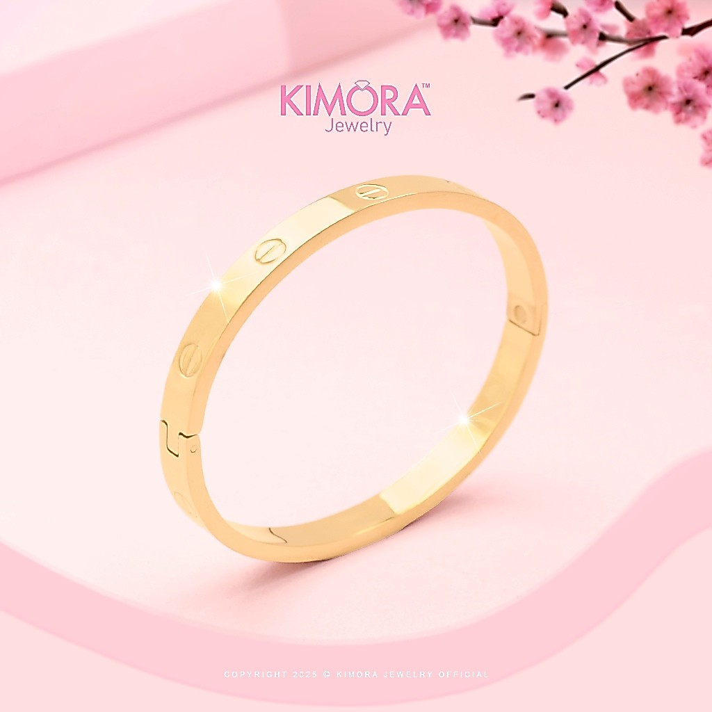 Kimora Gelang Bangle Titanium Wanita Gold Plated - Rosegold