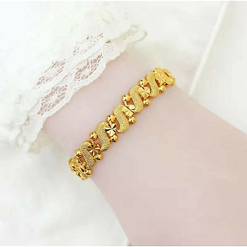 Gelang tangan Pasir Love / gelang perhiasan lapis mas 24karat