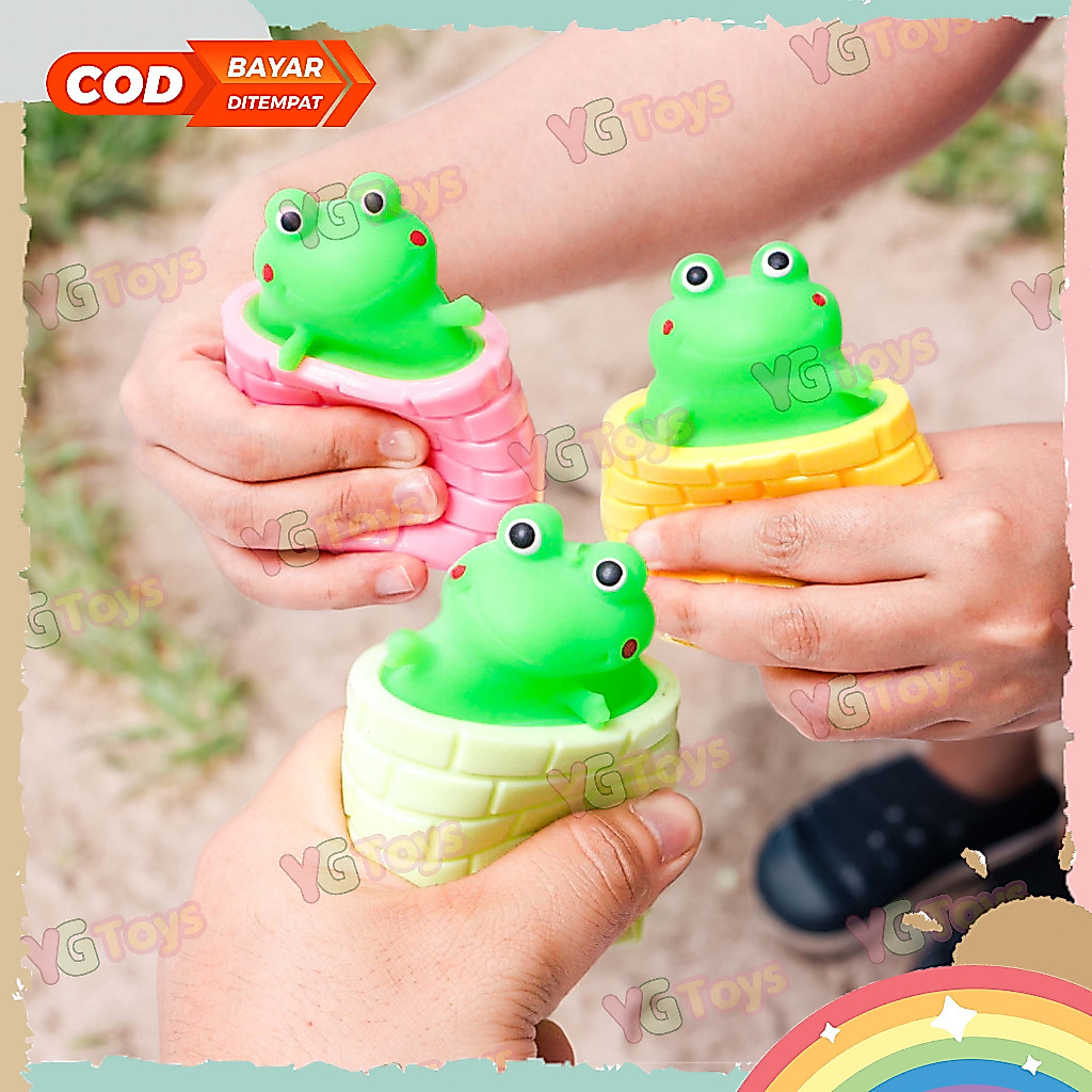 YGtoys Mainan Squishy Tupai Kodok Karakter Squeeze Squeez Silikon Pop It Animal Katak Lucu