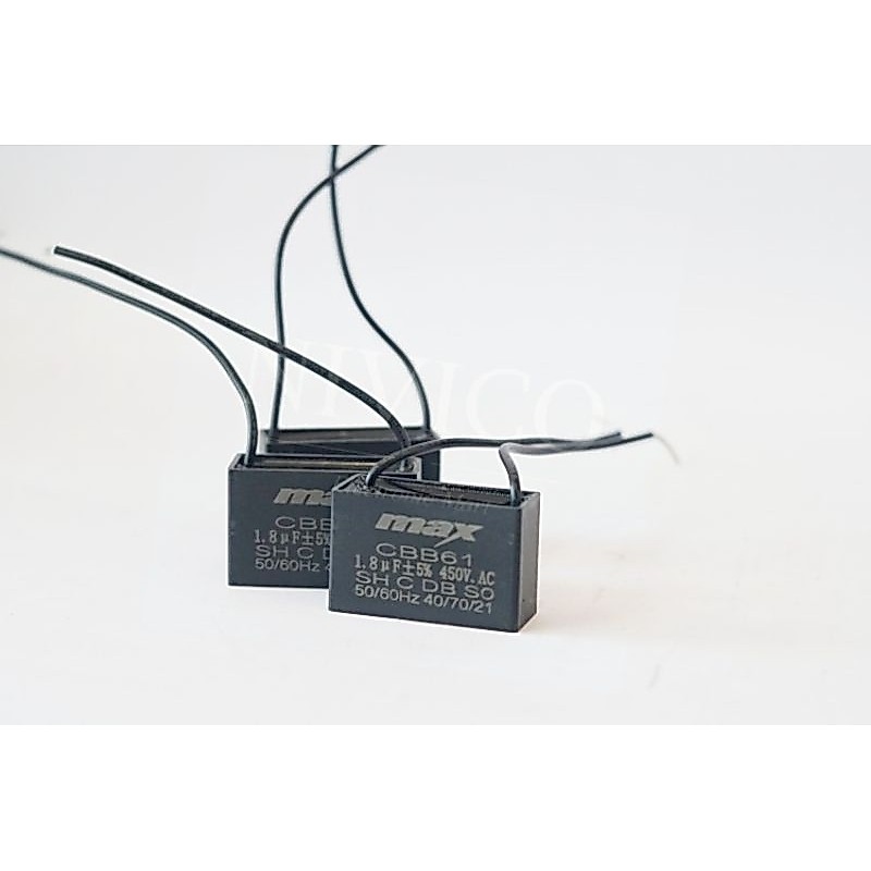 Kapasitor Kipas Angin segi MAX CBB61 (1.5)(1.8) (3) mikro 450VAC