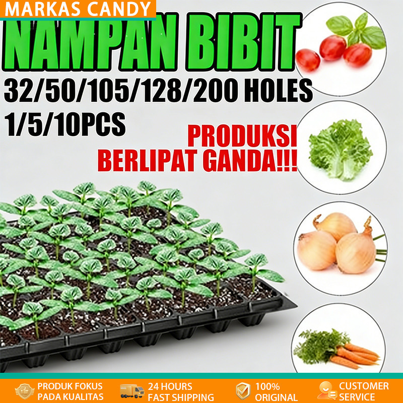 [COD] Tray Semai Bibit Benih- 32-200 Holes, Pot Tray Semai Tanaman Universal
