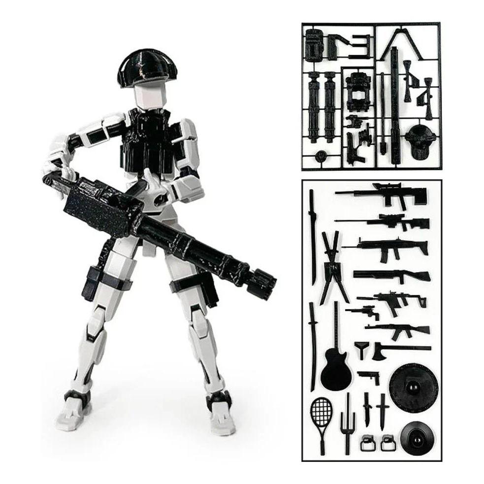 Model Mainan Cetak 3D Lucky13 War Sandbox Action Figure Dummy T13 Boneka Robot Model Perakitan Dekor