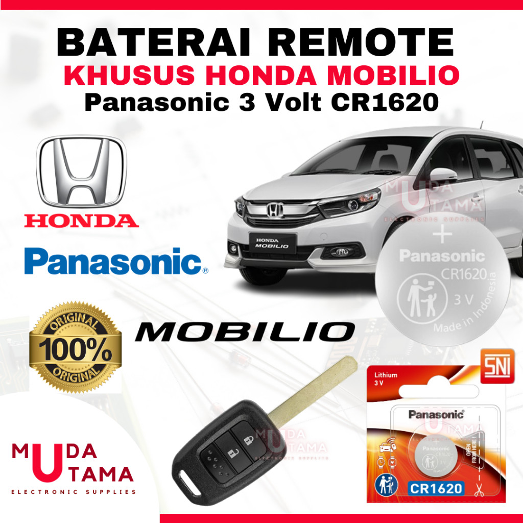 Baterai Remote Mobil HONDA MOBILIO - ORIGINAL PANASONIC CR1620 3 Volt | Battery Remote HONDA MOBILIO