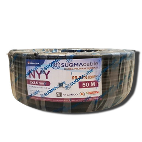 SUQMA CABLE - NYY 2 x 2,5mm - 50 Meter - Kabel Listrik Tembaga Kawat - SNI - LMK