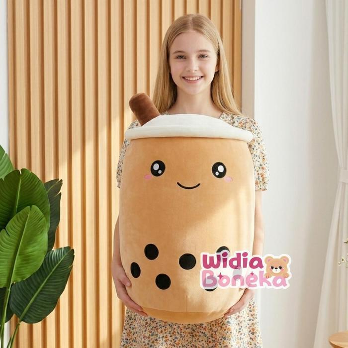 PROMO  Boneka Boba Milk Tea Jumbo / XL Dolls Kado Plastik - JUMBO, PINK