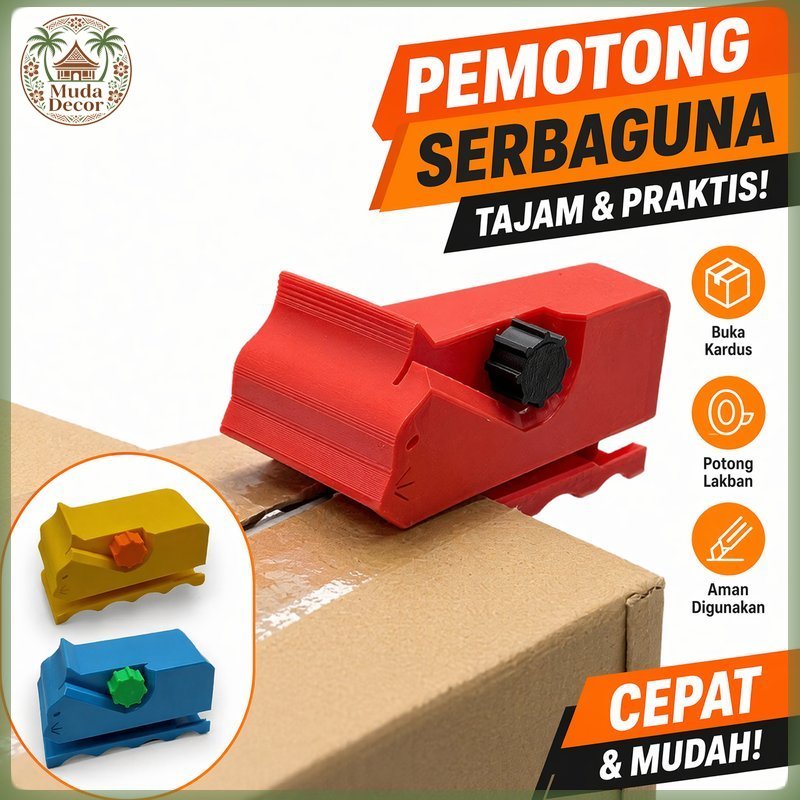 Pemotong Kardus Kertas Cutter Karton Portable Plastik Tahan Lama Alat Kerajinan Daur Ulang