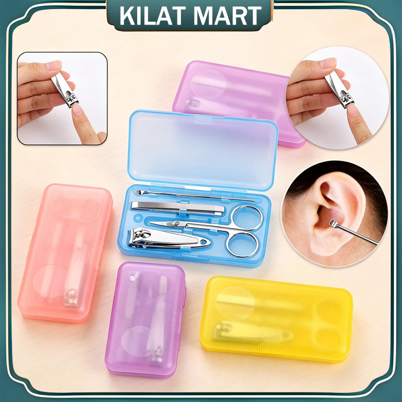4Pcs Stainless Manicure Set Lengkap / Fungsional lengkap kebutuhan harian / Pinset pembersih serbagu