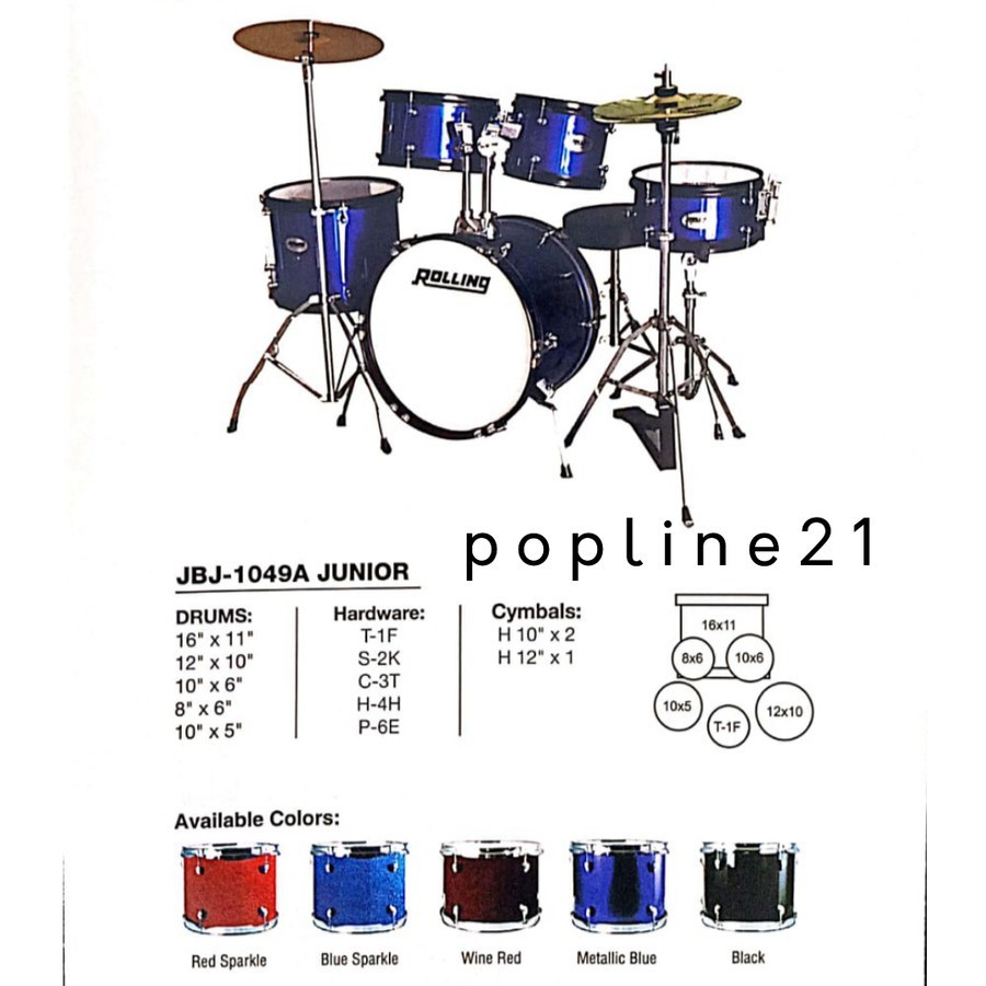 SPESIAL SALE Drum ROLLING Junior / Drum Set Rolling JBJ-1049A