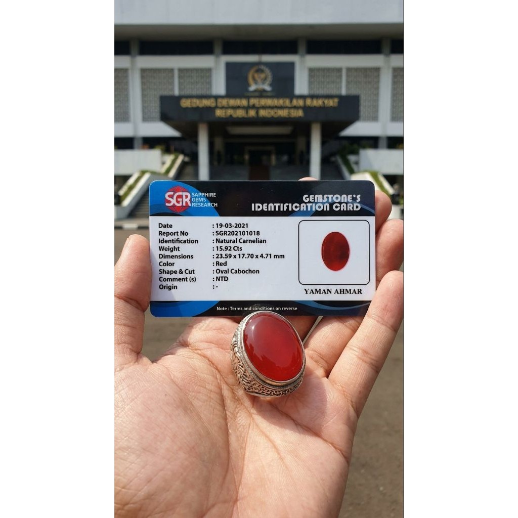 Batu akik natural red carnelian ntd beserta memo