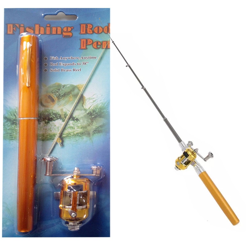 Mini Fishing Rod Pena Pen Fishing Rod Paket Satu Set Joran Pen Alat Pancing Pulpen Casting Spinning