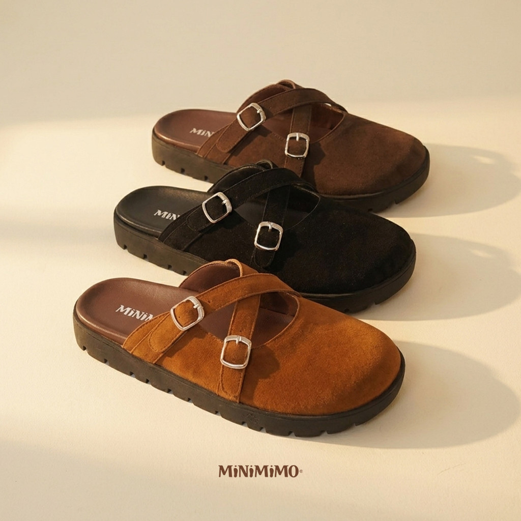 Uncle Jack By Anes Sandal Mule Wanita Slip Suede - Tessa Series