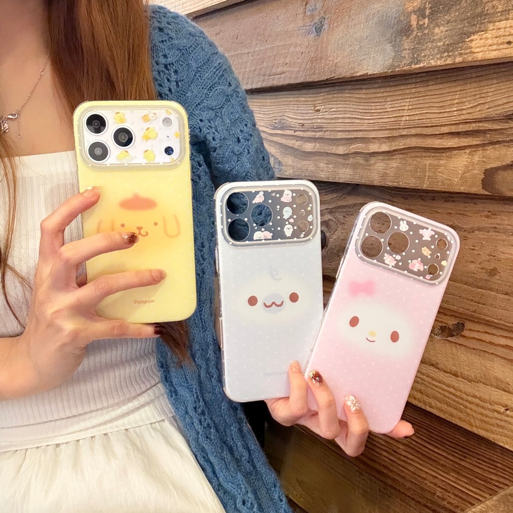 Cute Polka Dot Melody Cinnamoroll Pompompurin Shockproof Case for iPhone 15 16 17 Pro Max Series