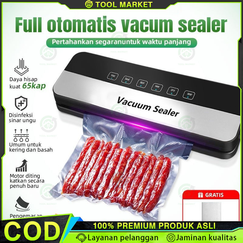 Alat Vakum Makanan Frozen Vacum Sealer Alat Vakum Makanan Basah Kering Frozen Food Seal Free 10 Kant