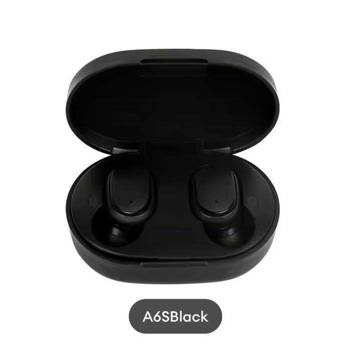 A6S TWS Wireless Bluetooth Headset with Mic Earbuds Noice Cancelling - A6S Blackk