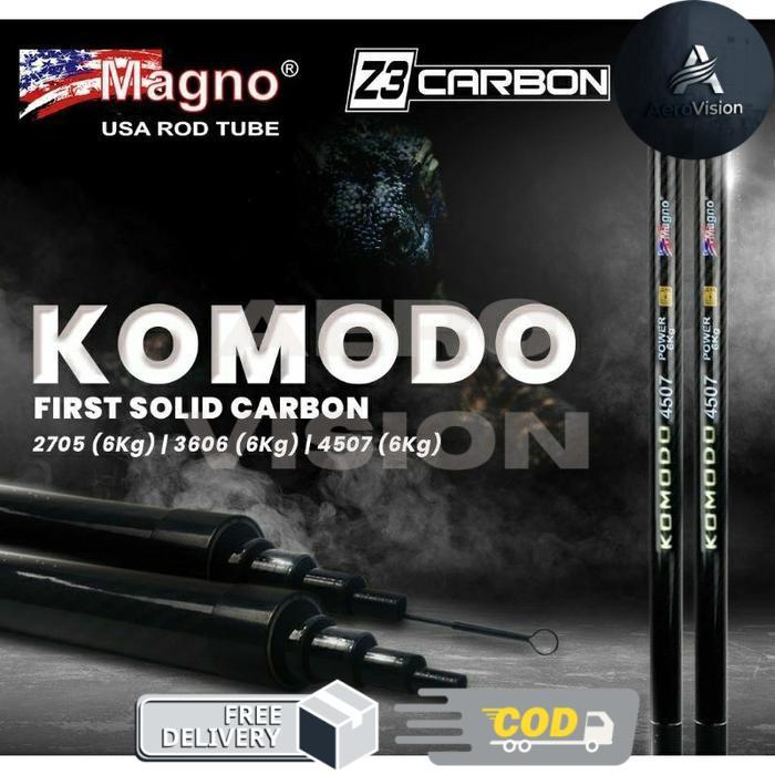 Joran Tegek Magno Komodo Panjang 360 450 Carbon Max Drag 6Kg Action Kaku Murah Terbaik - 360