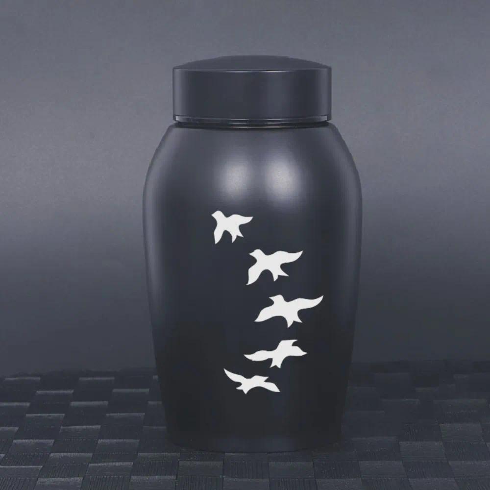 Keepsake Urn Stainless Steel Pet Ashes Urn Black Moisture-Proof Pet Cremation Urn Portable Memorial 