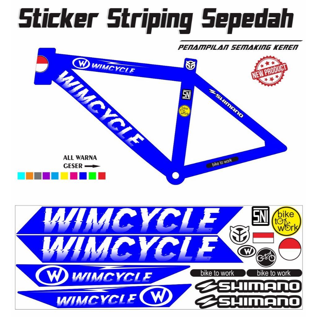 VARIASI SEPEDA STICKER WIM.CYCLE VARIASI STRIPING DECAL SEPEDAH