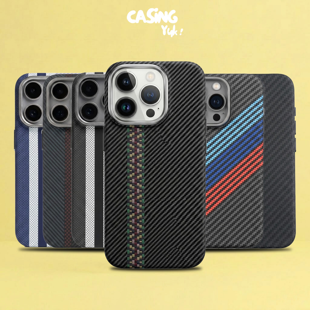 Premium Case Magnetic Carbon Hardcase for iPhone 12 13 14 15 16 17 Pro Max Air Plus Black Yellow Mot