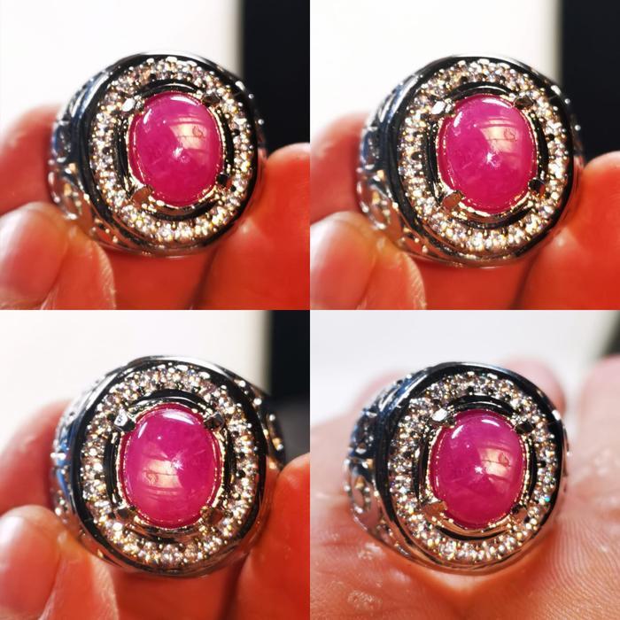 Cincin Batu Ruby Burma Star Crystal Top Quality