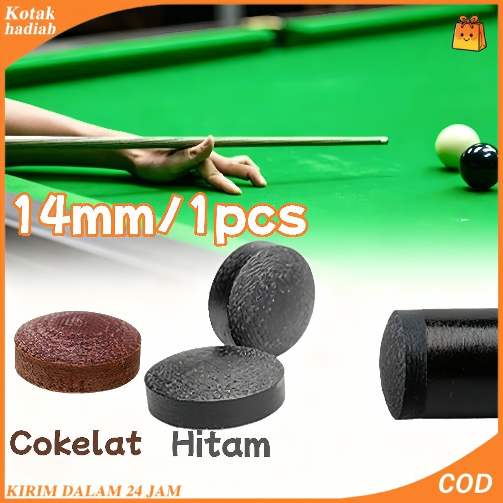 14mm Cue Tip Billiard/Jump Break Cue/Jump Break/Brown Tip Black Mini